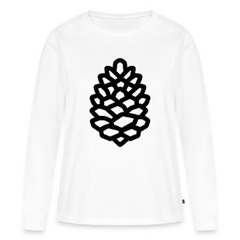 Pomme de Pin - T-shirt manches longues Premium bio Femme - blanc - Devant - Julia (174cm)