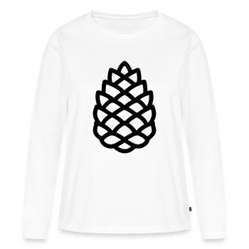 Pomme de Pin - T-shirt manches longues Premium bio Femme - blanc - Devant - Julia (174cm)