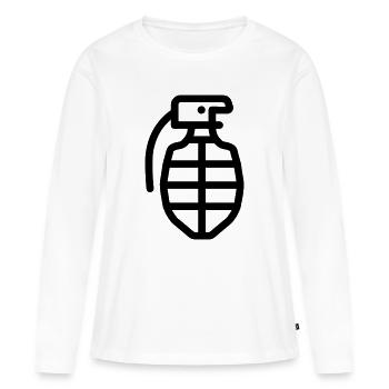 grenade - T-shirt manches longues Premium bio Femme - blanc - Devant - Julia (174cm)