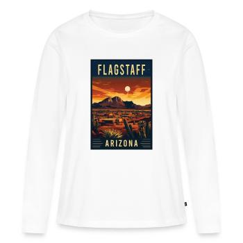Entdecken Sie die landschaftliche Schönheit von Flagstaff in Arizona - Frauen Premium Bio Langarmshirt - Weiß - Vorne - Julia (174cm)