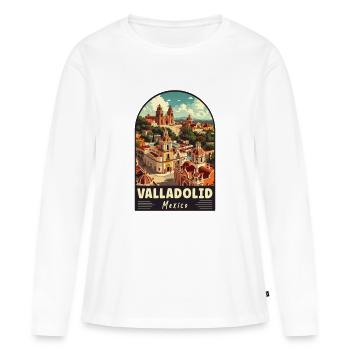 Découvrez la vue tropicale de Valladolid au Mexique - T-shirt manches longues Premium bio Femme - blanc - Devant - Julia (174cm)