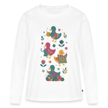 Funny Ducks For Crochet Lover And Yarn - Women's Premium Organic Long Sleeve Shirt - white - Front - Julia (174cm)