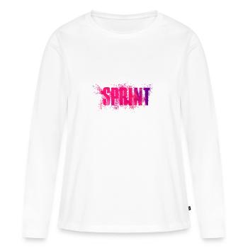 Sprint - T-shirt manches longues Premium bio Femme - blanc - Devant - Julia (174cm)