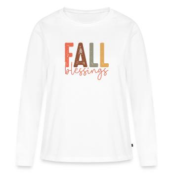 Bénédictions d’automne - T-shirt manches longues Premium bio Femme - blanc - Devant - Julia (174cm)