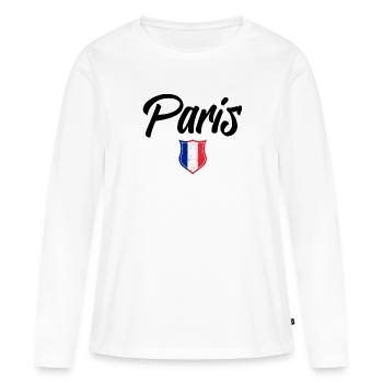 PARIS - T-shirt manches longues Premium bio Femme - blanc - Devant - Julia (174cm)