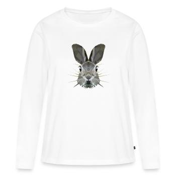 Lièvre - T-shirt manches longues Premium bio Femme - blanc - Devant - Julia (174cm)