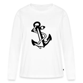 Anker - Frauen Premium Bio Langarmshirt - Weiß - Vorne - Julia (174cm)