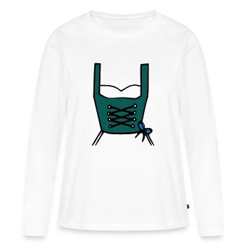 Dirndl - Frauen Premium Bio Langarmshirt - Weiß - Vorne - Julia (174cm)