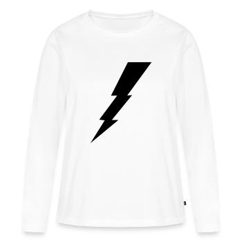 Flash éclair - T-shirt manches longues Premium bio Femme - blanc - Devant - Julia (174cm)