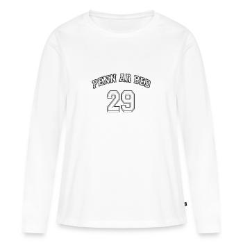 penn_ar_bed1 - T-shirt manches longues Premium bio Femme - blanc - Devant - Julia (174cm)