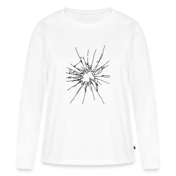 verre cassé - T-shirt manches longues Premium bio Femme - blanc - Devant - Julia (174cm)