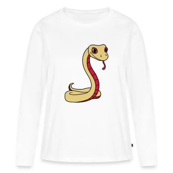 serpent visage tête gecko lézard reptile réel - T-shirt manches longues Premium bio Femme - blanc - Devant - Julia (174cm)