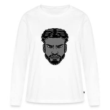 mann gesicht kopf boese junge maennlich ernster bl - Frauen Premium Bio Langarmshirt - Weiß - Vorne - Julia (174cm)