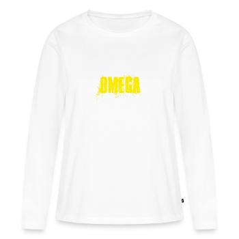 oméga - T-shirt manches longues Premium bio Femme - blanc - Devant - Julia (174cm)