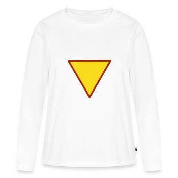 triangle superhéros - T-shirt manches longues Premium bio Femme - blanc - Devant - Julia (174cm)