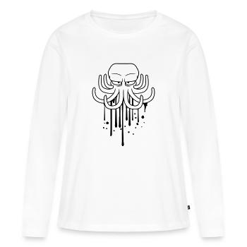 farbe graffiti tinte tropfen spray boeser oktopus - Frauen Premium Bio Langarmshirt - Weiß - Vorne - Julia (174cm)