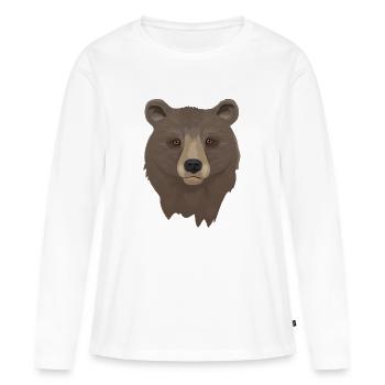 Brown Bear - Women's Premium Organic Long Sleeve Shirt - white - Front - Julia (174cm)