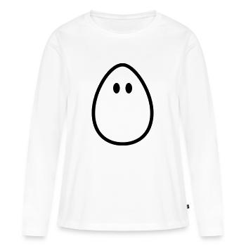 Ei - Frauen Premium Bio Langarmshirt - Weiß - Vorne - Julia (174cm)