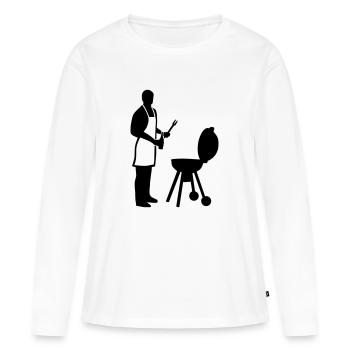 Griller - T-shirt manches longues Premium bio Femme - blanc - Devant - Julia (174cm)