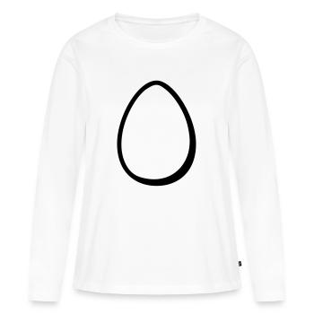 Ei - Frauen Premium Bio Langarmshirt - Weiß - Vorne - Julia (174cm)