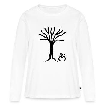 Baum Apfel - Frauen Premium Bio Langarmshirt - Weiß - Vorne - Julia (174cm)