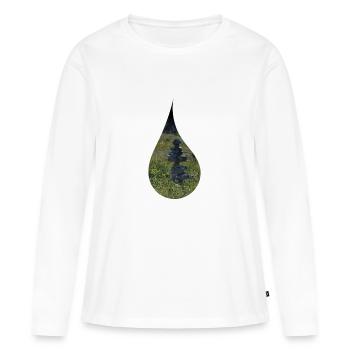 Détente dans une goutte - T-shirt manches longues Premium bio Femme - blanc - Devant - Julia (174cm)