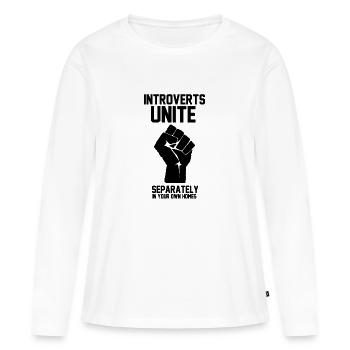 UNITE INTROVERTS - T-shirt manches longues Premium bio Femme - blanc - Devant - Julia (174cm)