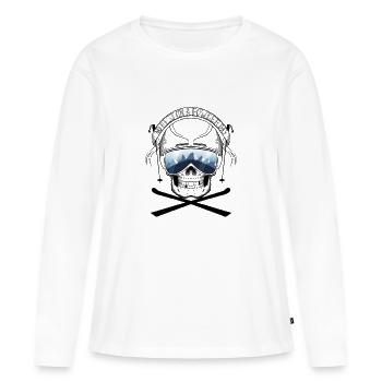 Pas de repos un jour de poudreuse - T-shirt manches longues Premium bio Femme - blanc - Devant - Julia (174cm)