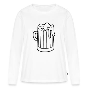 Bière - T-shirt manches longues Premium bio Femme - blanc - Devant - Julia (174cm)