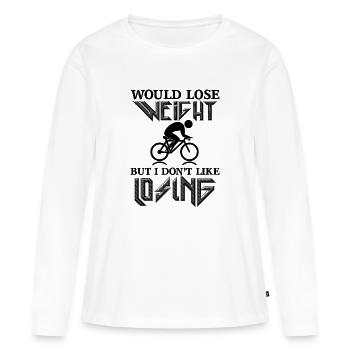 perdrait du poids mais je n’aime pas perdre - T-shirt manches longues Premium bio Femme - blanc - Devant - Julia (174cm)