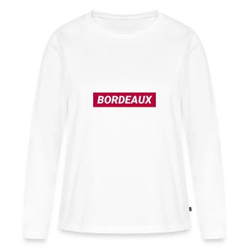 Bordeaux France - T-shirt manches longues Premium bio Femme - blanc - Devant - Julia (174cm)