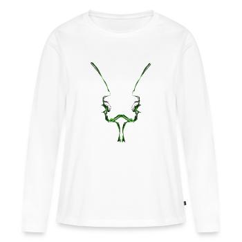 Tête d'insecte - T-shirt manches longues Premium bio Femme - blanc - Devant - Julia (174cm)