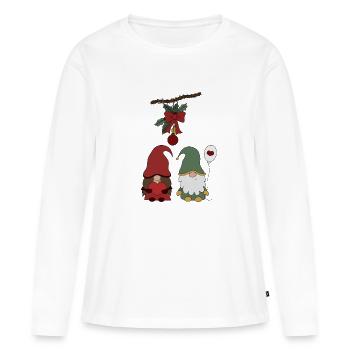 brownie - T-shirt manches longues Premium bio Femme - blanc - Devant - Julia (174cm)