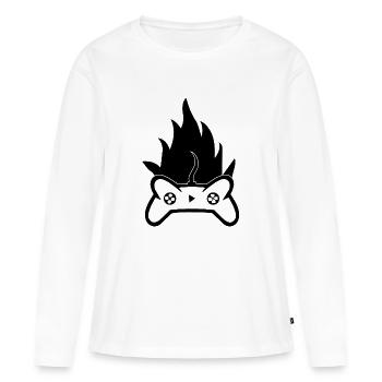 Jeu PC de jeu - T-shirt manches longues Premium bio Femme - blanc - Devant - Julia (174cm)