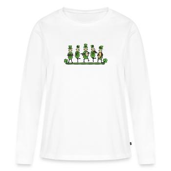 Irish Folk Band Musizierende Schafe - Frauen Premium Bio Langarmshirt - Weiß - Vorne - Julia (174cm)