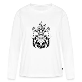 Fisheye Man - Women's Premium Organic Long Sleeve Shirt - white - Front - Julia (174cm)