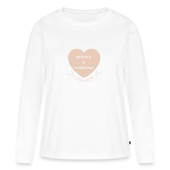 Prendre soin de soi est un soin de santé - T-shirt manches longues Premium bio Femme - blanc - Devant - Julia (174cm)