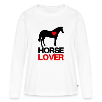 Amoureux des chevaux - T-shirt manches longues Premium bio Femme - blanc - Devant - Julia (174cm)