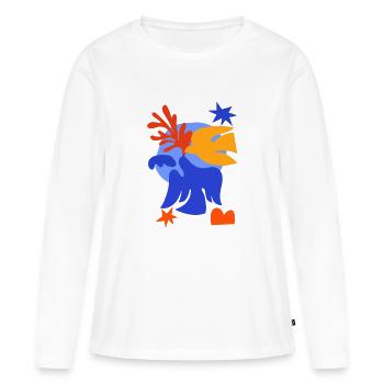 Friede - Frauen Premium Bio Langarmshirt - Weiß - Vorne - Julia (174cm)