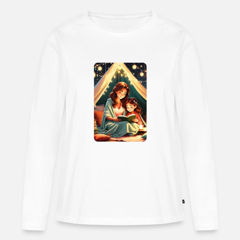 personalisiertes Design-Muttergeschenk - Frauen Premium Bio Langarmshirt - Weiß