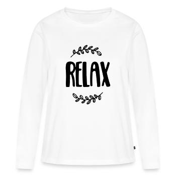 se détendre - T-shirt manches longues Premium bio Femme - blanc - Devant - Julia (174cm)