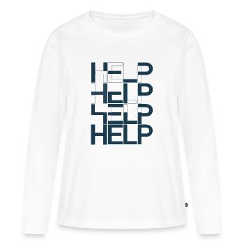 Aide - T-shirt manches longues Premium bio Femme - blanc - Devant - Julia (174cm)