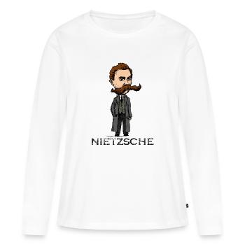 Nietzsche - T-shirt manches longues Premium bio Femme - blanc - Devant - Julia (174cm)