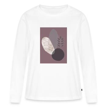Affiche Geo Abst 1 - T-shirt manches longues Premium bio Femme - blanc - Devant - Julia (174cm)