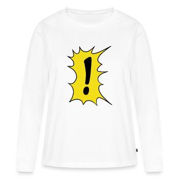 Le point d’exclamation dans le style bande dessinée - T-shirt manches longues Premium bio Femme - blanc - Devant - Julia (174cm)