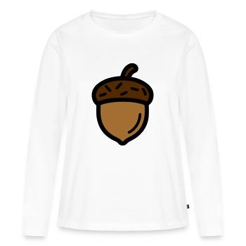Gland Chêne d’automne - T-shirt manches longues Premium bio Femme - blanc - Devant - Julia (174cm)