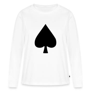 Poker – Spades - Women's Premium Organic Long Sleeve Shirt - white - Front - Julia (174cm)