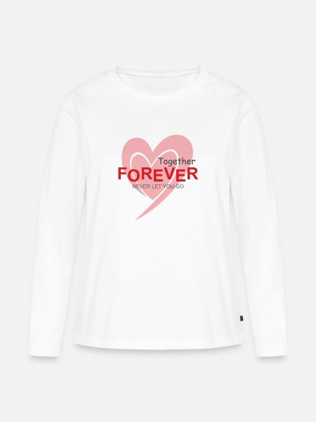 Valentinsgeschenk Together Forever - Frauen Premium Bio Langarmshirt - Weiß