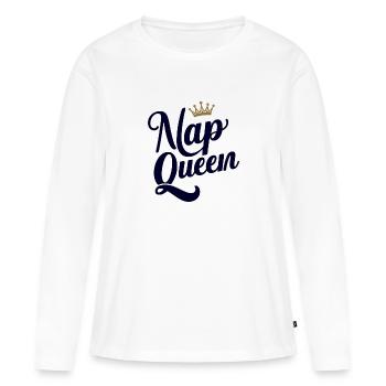Nap Queen: Crown for sleep lovers - Women's Premium Organic Long Sleeve Shirt - white - Front - Julia (174cm)