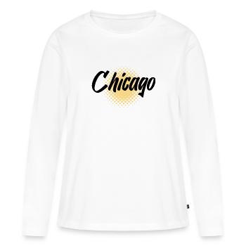 Chicago - T-shirt manches longues Premium bio Femme - blanc - Devant - Julia (174cm)